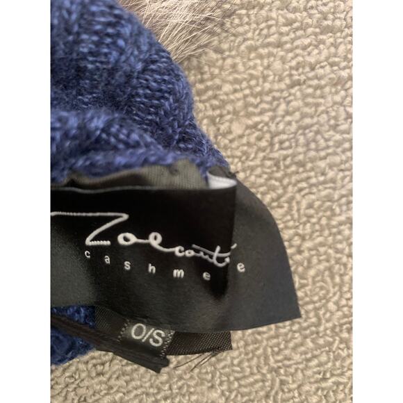 Zoe Couture Women One Size Blue Cashmere Gloves NWT - Picture 3 of 5
